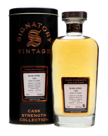 Blair Athol 1989 22 jaar oud Cask #2938 Signatory Cask Strength Collection