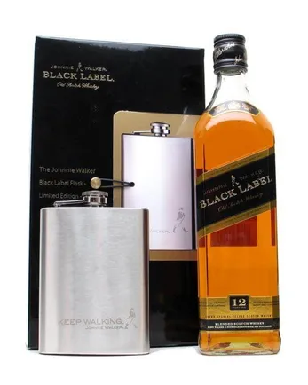 Johnnie Walker 12 jaar oud Black Label Hip Flask Pack