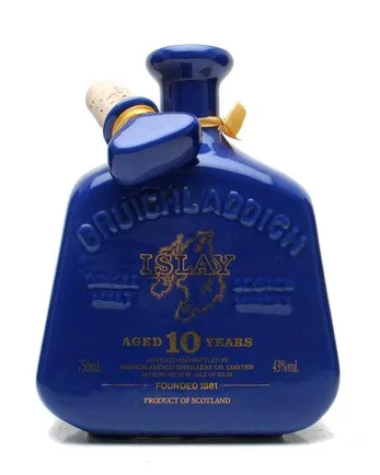 Bruichladdich 10 jaar oud Bottled 1980's Blue Ceramic Decanter