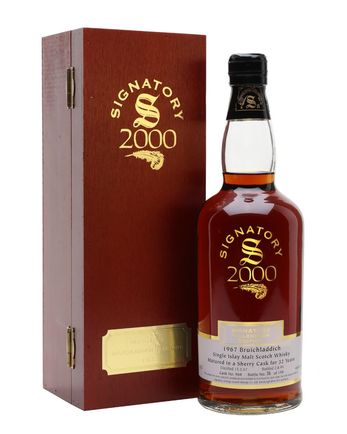 Bruichladdich 1967 32 jaar oud Sherry Cask #968 Signatory Wooden Box