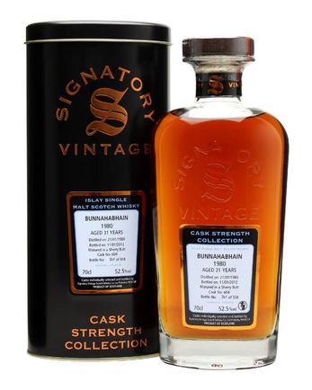 Bunnahabhain 1980 31 jaar oud Cask #604 Signatory Cask Strength Collection
