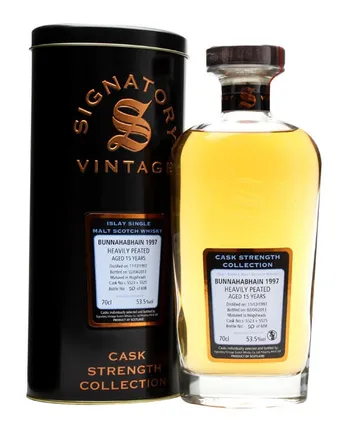Bunnahabhain 1997 15 jaar oud Heavily Peated Signatory Cask Strength Collection