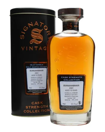 Bunnahabhan 2001 10 jaar oud Signatory Cask Strength Collection