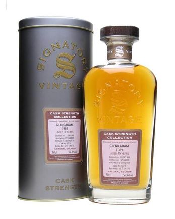 Glencadam 1989 19 jaar oud Sherry Cask #6018 Signatory Cask Strength Collection