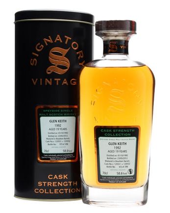 Glen Keith 1992 19 jaar oud Bourbon Barrels #120551+2 Signatory Cask Strength Collection