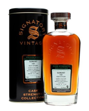 Glenlivet 1981 30 jaar oud Sherry Hogshead #9457 Signatory Cask Strength Collection