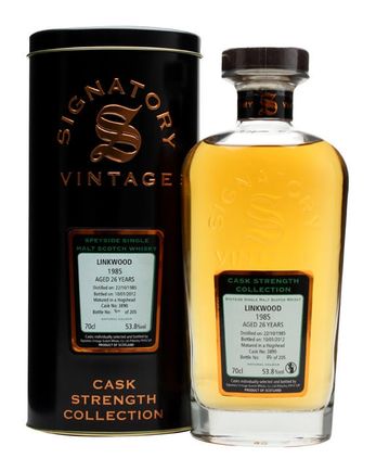 Linkwood 1985 26 jaar oud Cask #3890 Signatory Cask Strength Collection