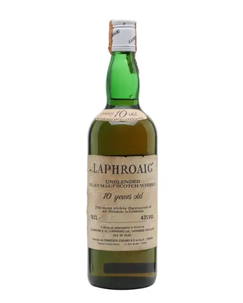 Laphroaig 10 jaar oud Unblended Bottled 1980s Cinzano
