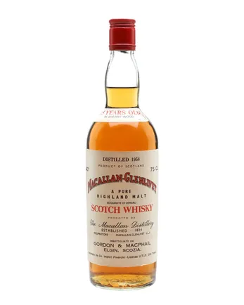 Macallan-Glenlivet 1958 15 jaar oud Sherry Cask Bottled 1970s Gordon & Macphail