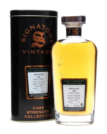 Macallan 1988 22 jaar oud Cask #4952 Signatory Cask Strength Collection