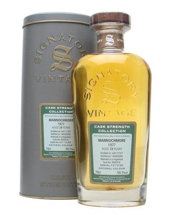 Mannochmore 1977 28 jaar oud Signatory Cask Strength Collection