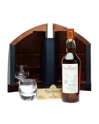 Talisker 1975 34 jaar oud Boat Cabinet Crystal Glasses